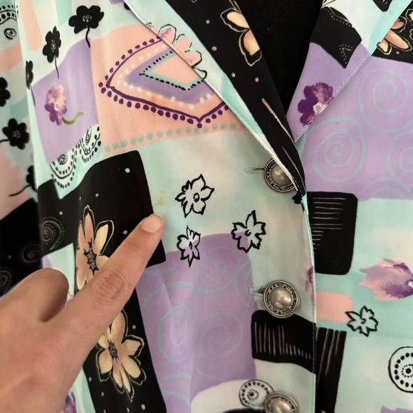 Vintage 90’s Coquette Brenda Goode Petites Floral Button-down Jacket - Picture 6 of 7